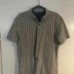 American Eagle Outfitters Blue and White Casual Button Down Shirt